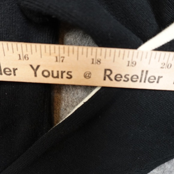 Ralph Lauren Sweater Womens Medium Knit Half Zip Pullover Black White Stripe - Picture 7 of 9